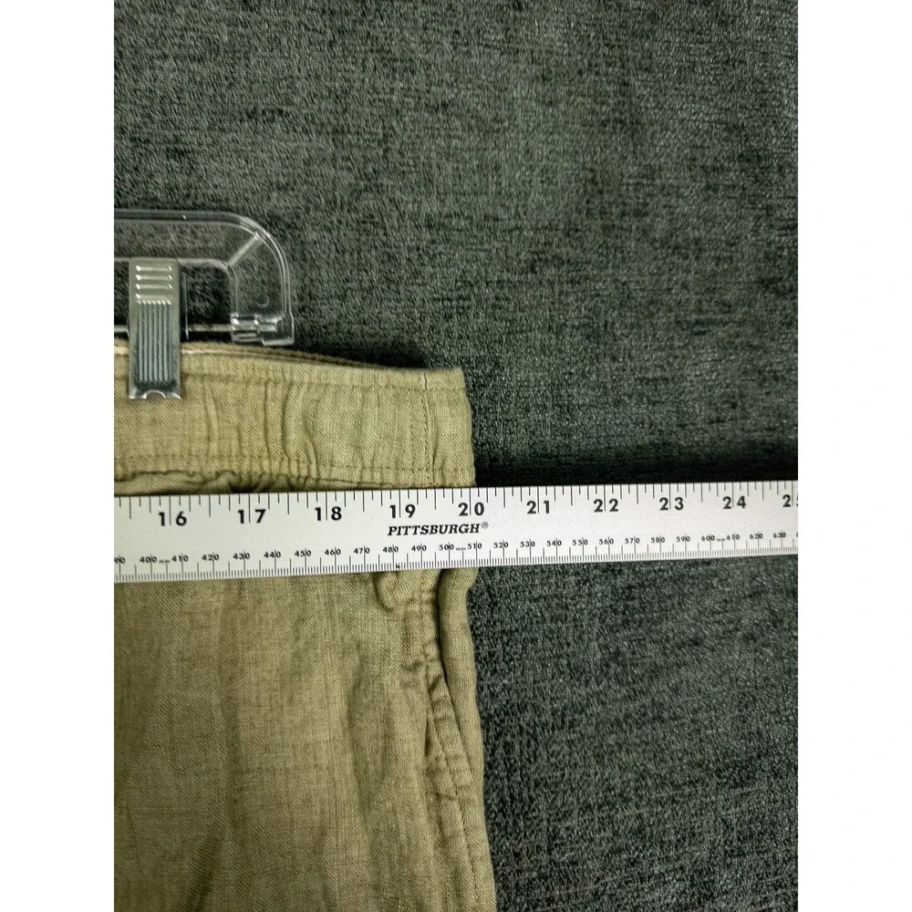 Banana Republic Mens Olive‎ Green Linen XL Drawstring Shorts Elastic Waist